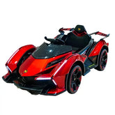 V12 Vision Kids Ride on Car, Custom Painted 2x390 Motors Stylish Ride Car for Kids Turbo Kidzz